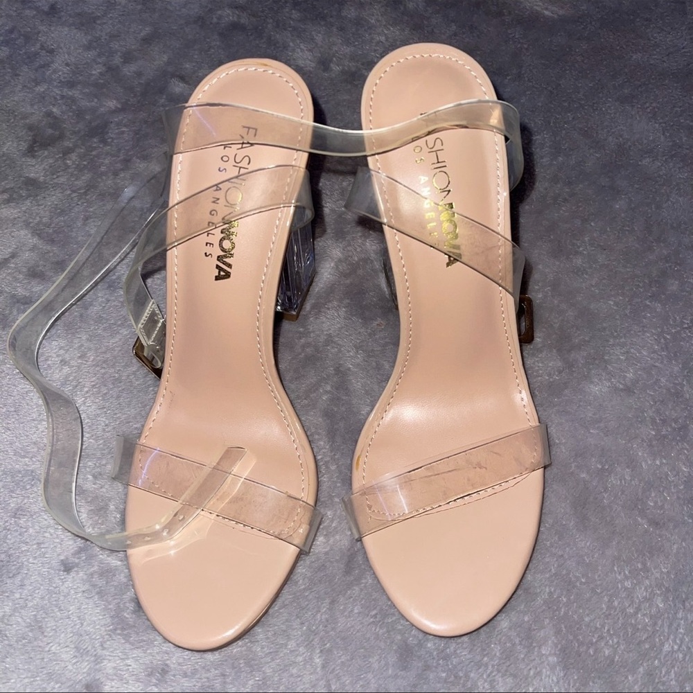 Fashion Nova the glass slipper transparent sandals/ heels